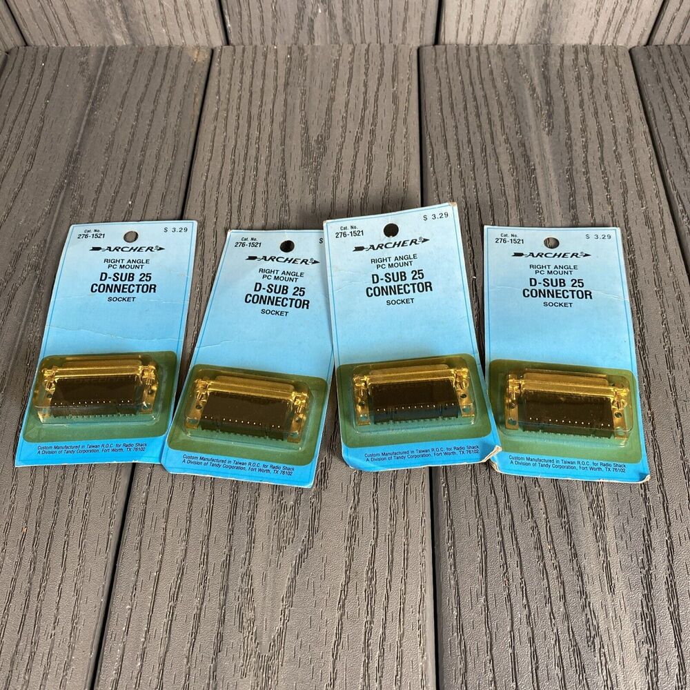 NEW OLD STOCK Four ARCHER 276-1512 D-SUB 25 Connector Sockets (4)
